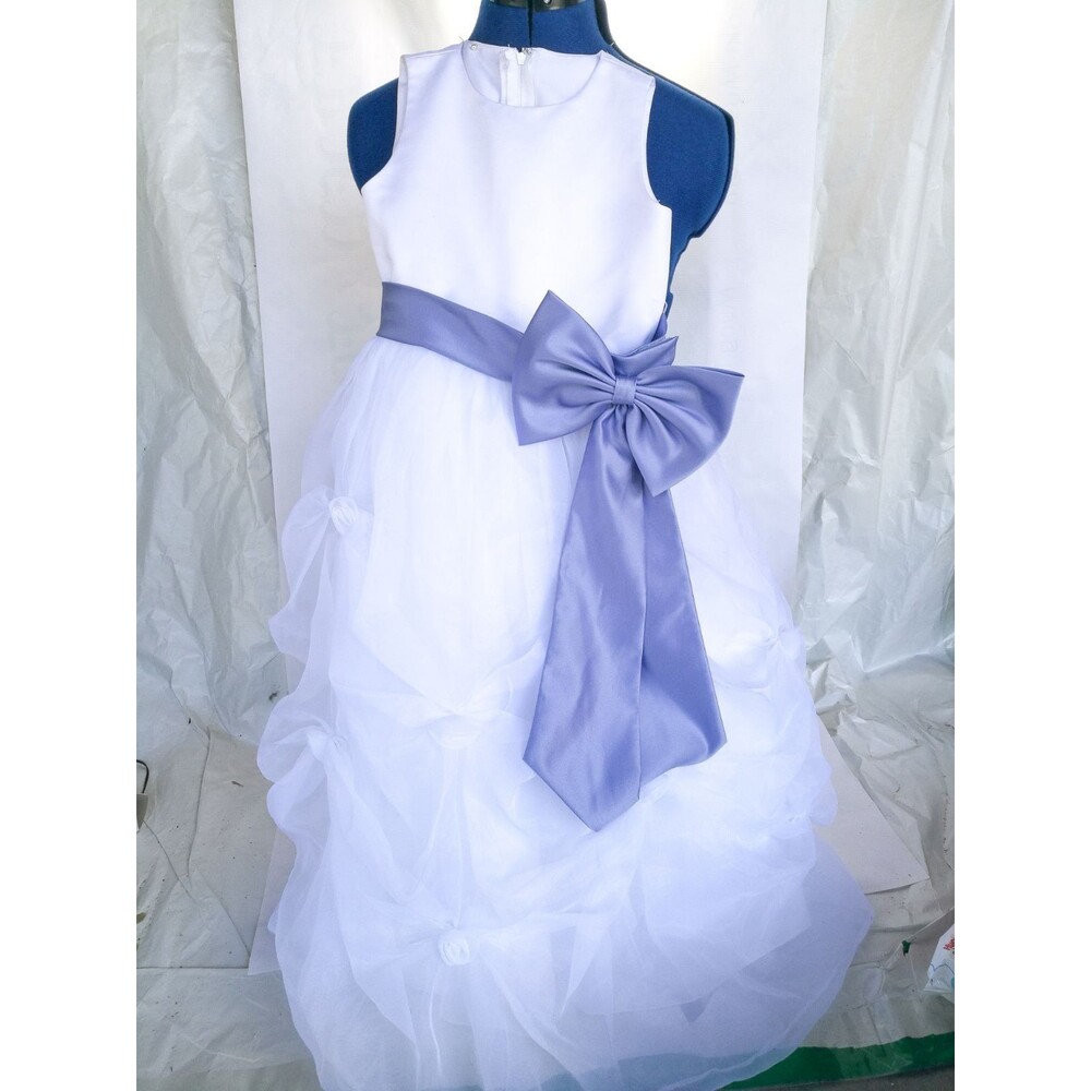 David's bridal flower girl white dress 6